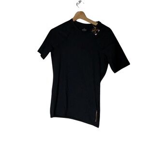 TOMMIE COPPER‎ Shirt Womens Med Black Shoulder Support Compression Short Sleeve